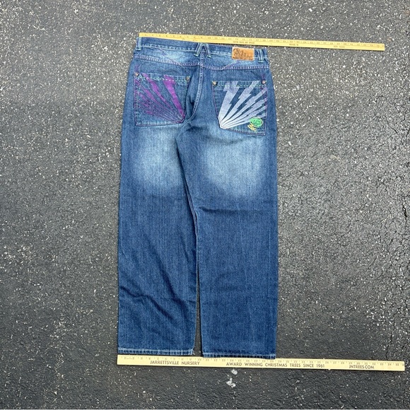 Jinzu baggy embroidered jeans 38x32 vintage y2k - Picture 1 of 9
